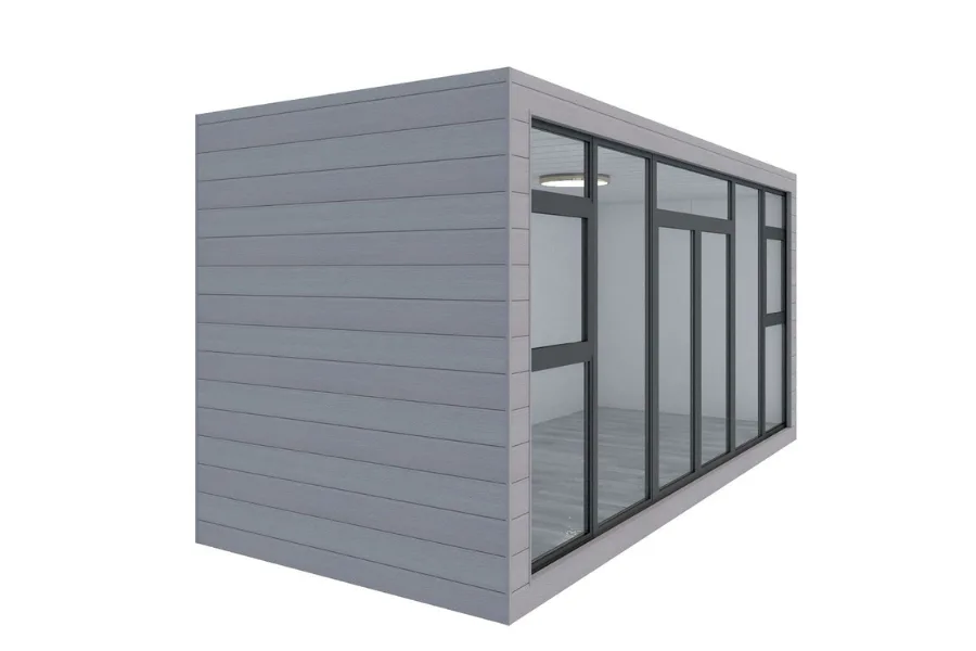 20x8 modular garden room with grey cladding