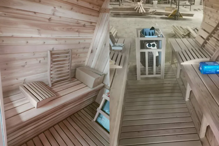 inside view of our modular cube sauna