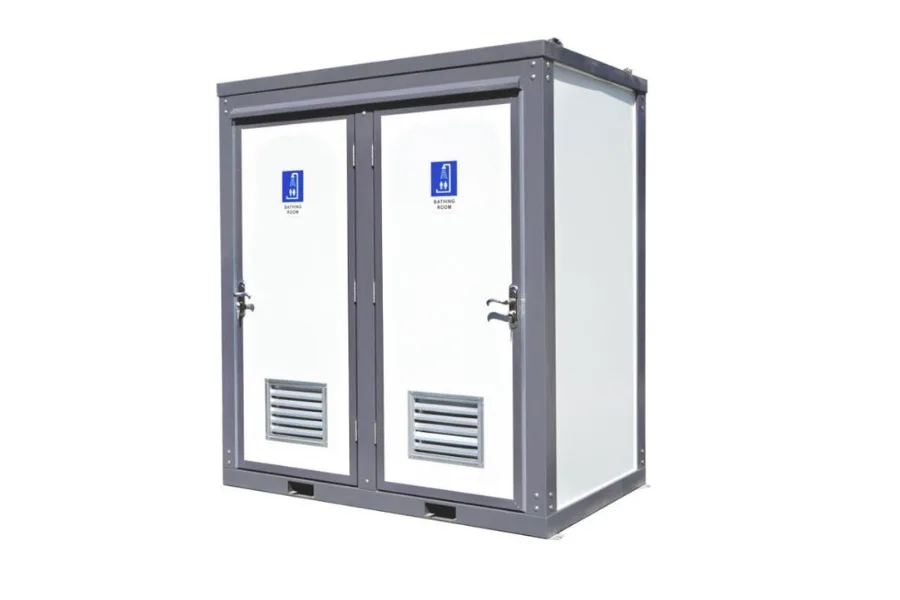 angled view of shower with toilet unit by elevate modular solutions