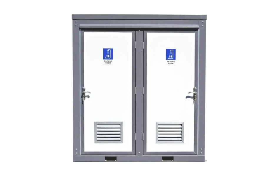 front view of shower with toilet unit by elevate modular solutions