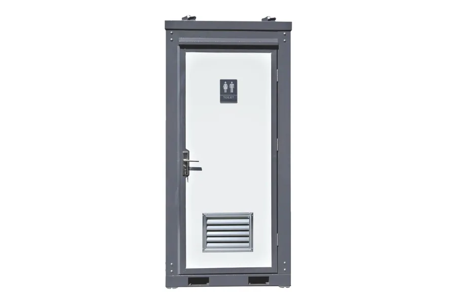 front view of single toilet unit by elevate modular solutions