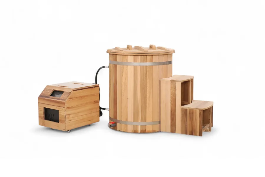 1 person ice bath on a white background